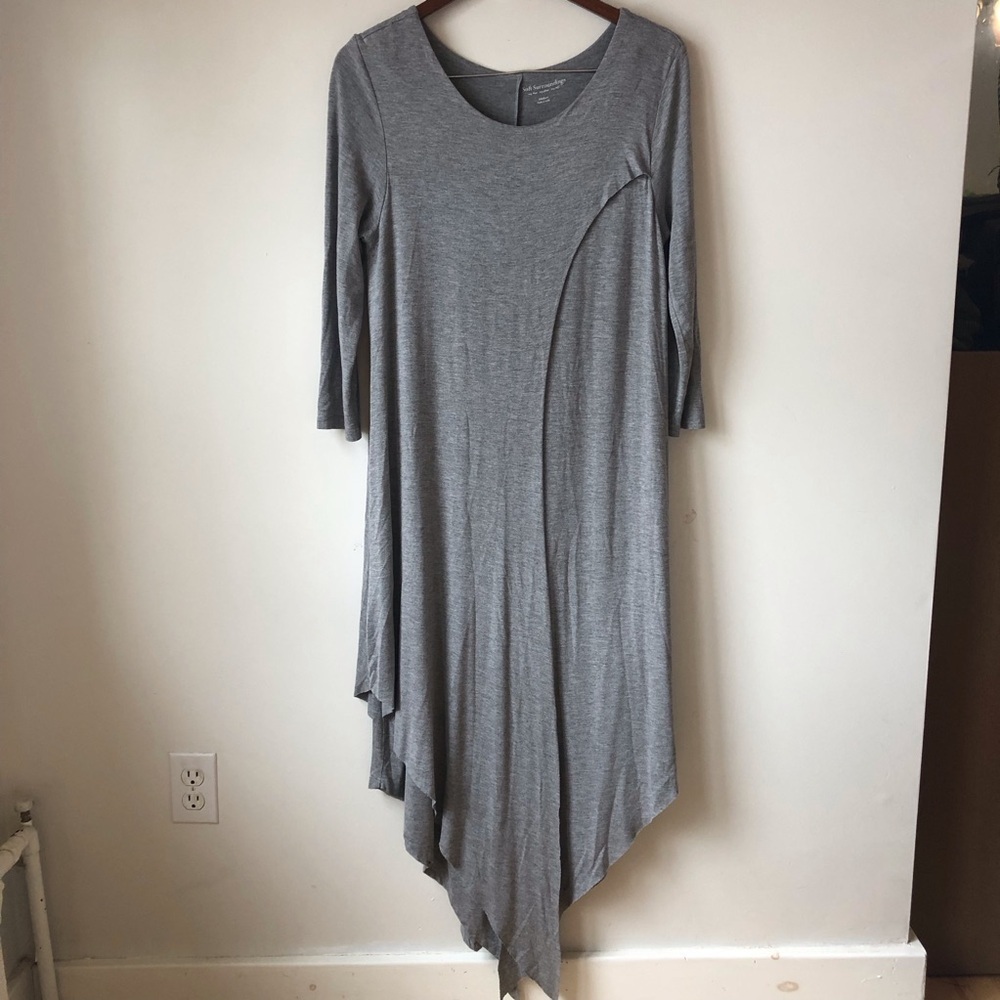 Soft Surroundings Alexandra jersey knit layered dress asymmetrical hem Size M